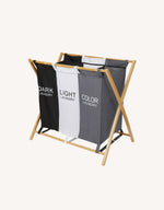 Riraku Bamboo Laundry Sorter 3 Section