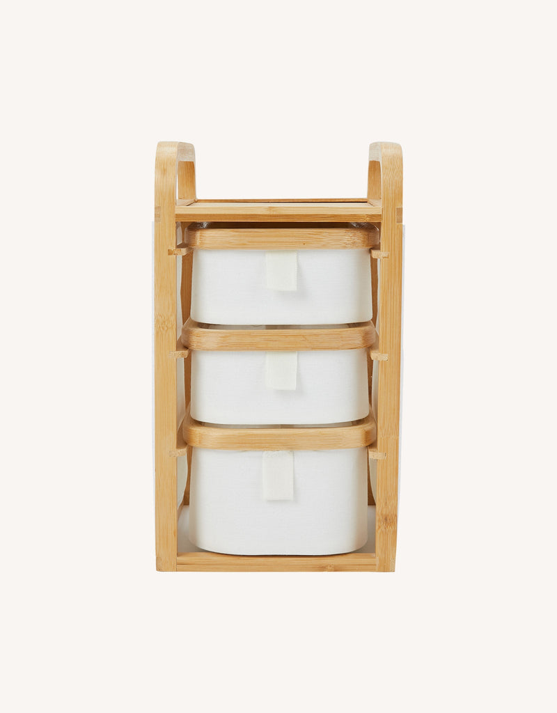 Miru Bamboo Organizer with Drawers Shelf